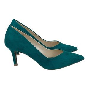 Charter Club Aliaa Suede Dress Pumps Teal Green 5.5
